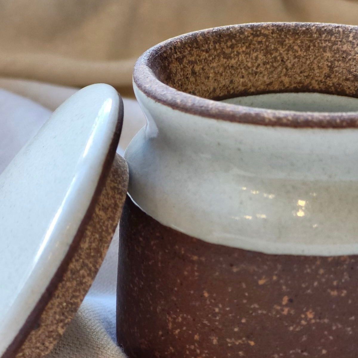 Stoneware Sugar Pot with Spoon image 1