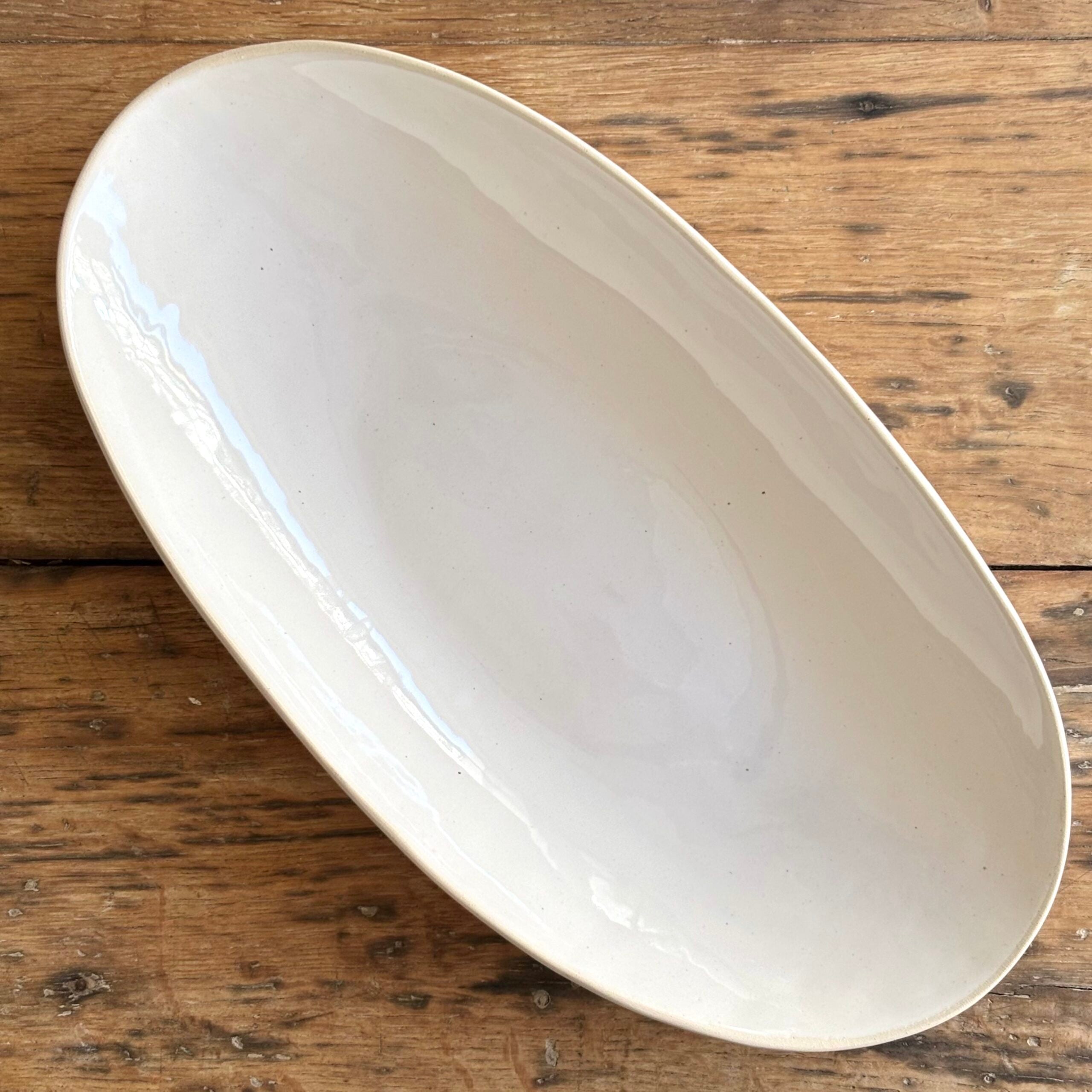 Extra-Large Oval Bowl White | Handmade Pottery image 2