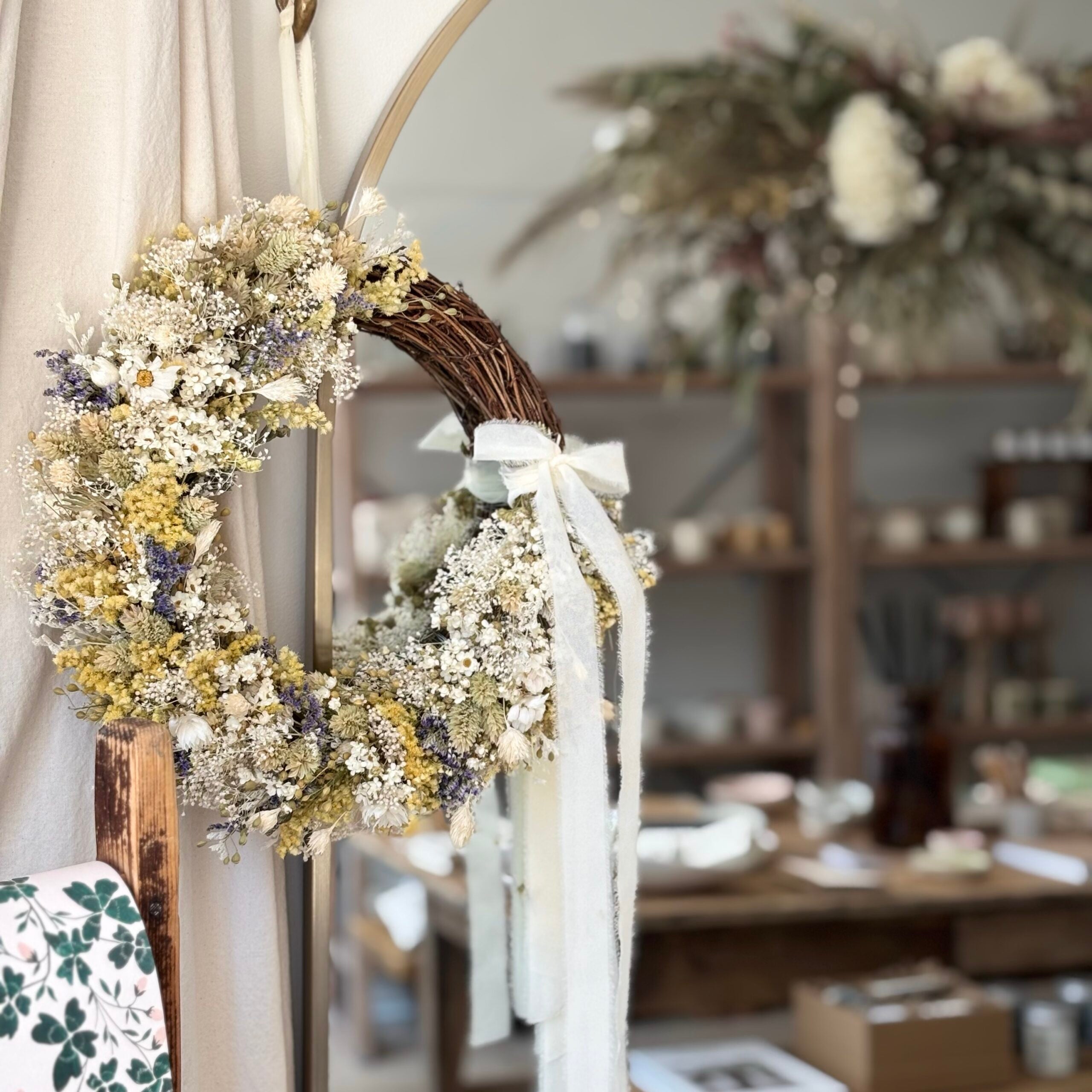 Wild Meadow Dried Wreath | Handmade UK image 0