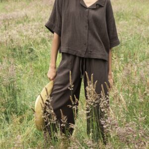 Gauze Wide Leg Trouser | Organic Cotton