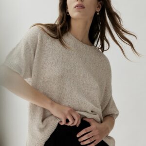 Chunky Knit Short-Sleeve Jumper | Sustainable Cotton BCI