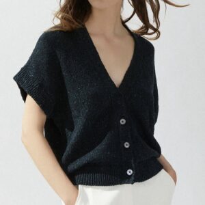 Chunky Knit V-Neck Cardigan | Sustainable Cotton BCI