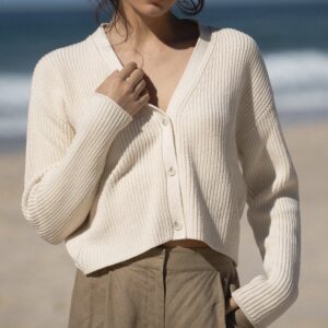 Eco-Friendly Organic Cotton Cream Cardi