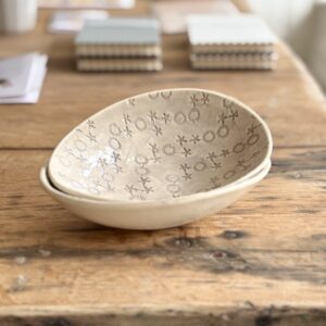 Handmade small oval bowl in grey - South African Wonki Ware pottery