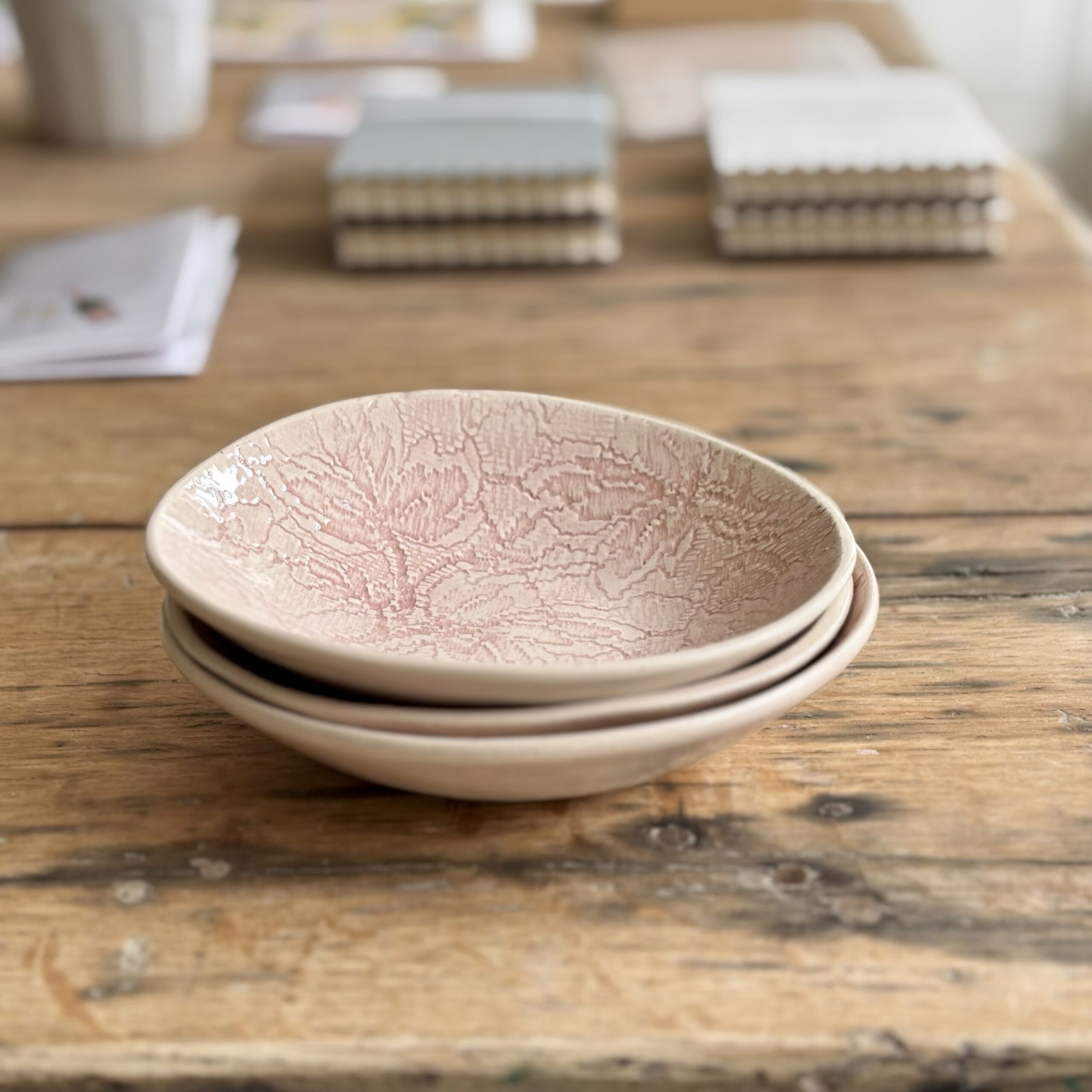 Wonki Ware small plate showing natural clay texture and handmade finish