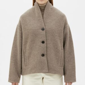 Oversized Wool Jacket with Shawl Collar