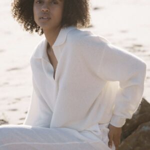 Soft Cashmere Wool Knit Top | Ivory