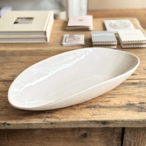 Extra-Large Oval Bowl White | Handmade Pottery