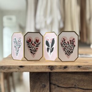 Botanical Heart Floral Die Cut Love Mini Card