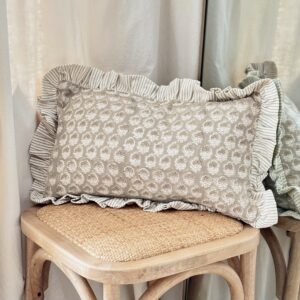 Floral Print Frill Cushion