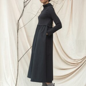 Organic Cotton Jersey and Poplin Dress